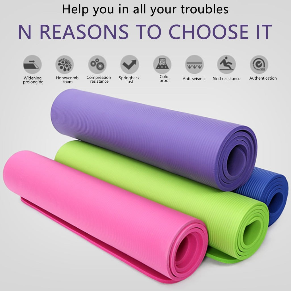 183*61*10mm Thickess Non-slip Yoga Mat Sport Gym Soft Pilates Mats Foldable For Body Building Fitness Exercises Equipment #Z