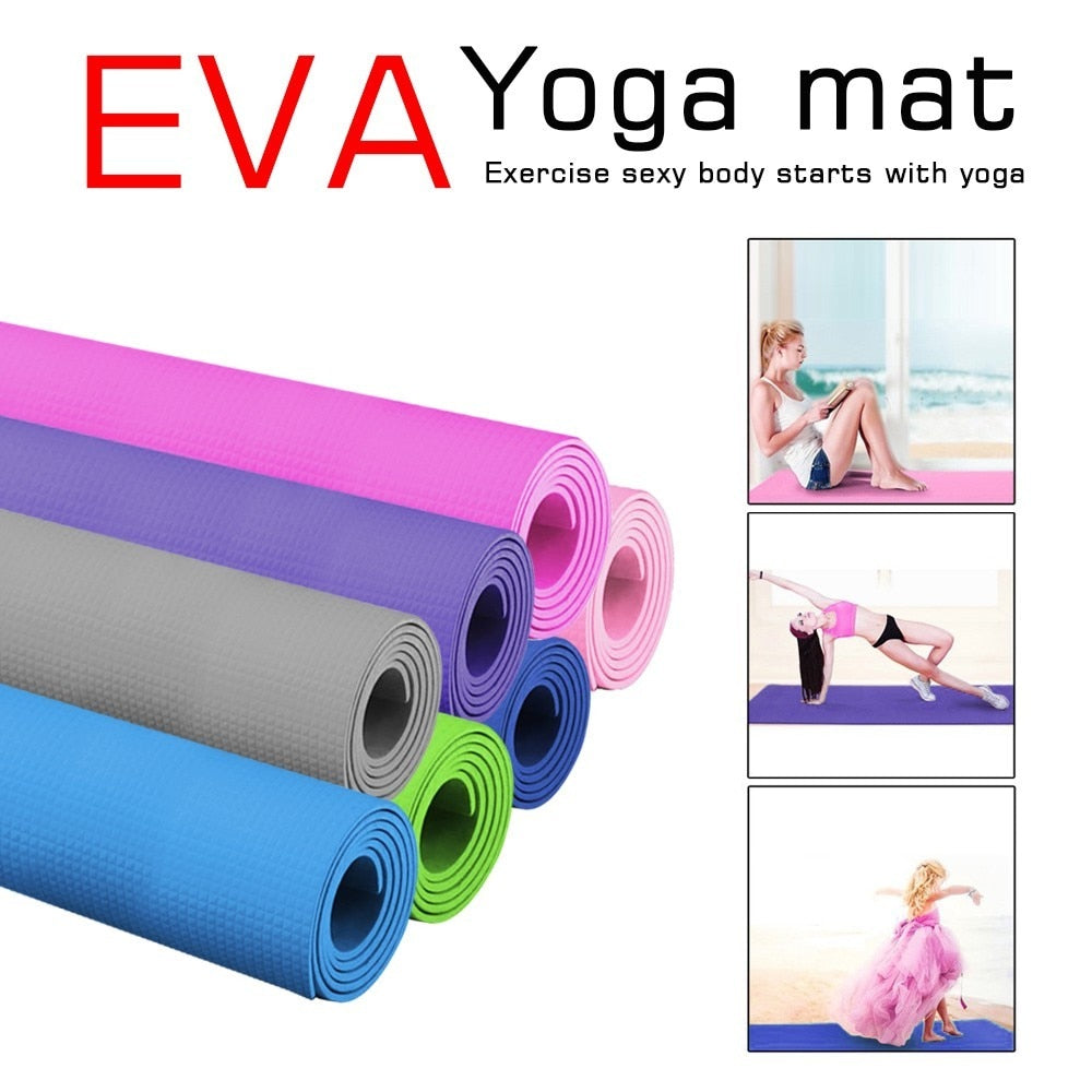 183*61*4mm Thickess Non-slip Yoga Mat Sport Gym Soft Pilates Mats Foldable For Body Building Fitness Exercises Equipment #N