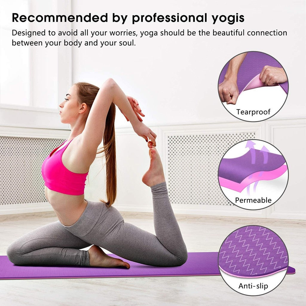 183*61cm Yoga Mats With Carring Bag Thick Hot Yoga Pilates Mats Gymnastics Balance Pads Fitness Mats Non-Slip Dance Pads