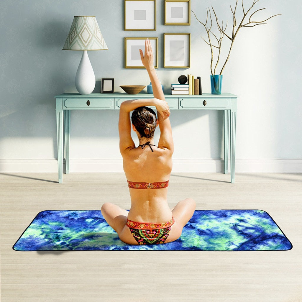 183*63 CM Non Slip Yoga Mat Bohemia Wall Hanging Blanket Summer Beach Towel Yoga Mat 7 Chakra Colored Tapestry Yoga Mat