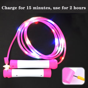 2.14 M Hot Selling Light Up Skipping Rope Multi Colour Glow Children Adults Fitness Outdoor Activity