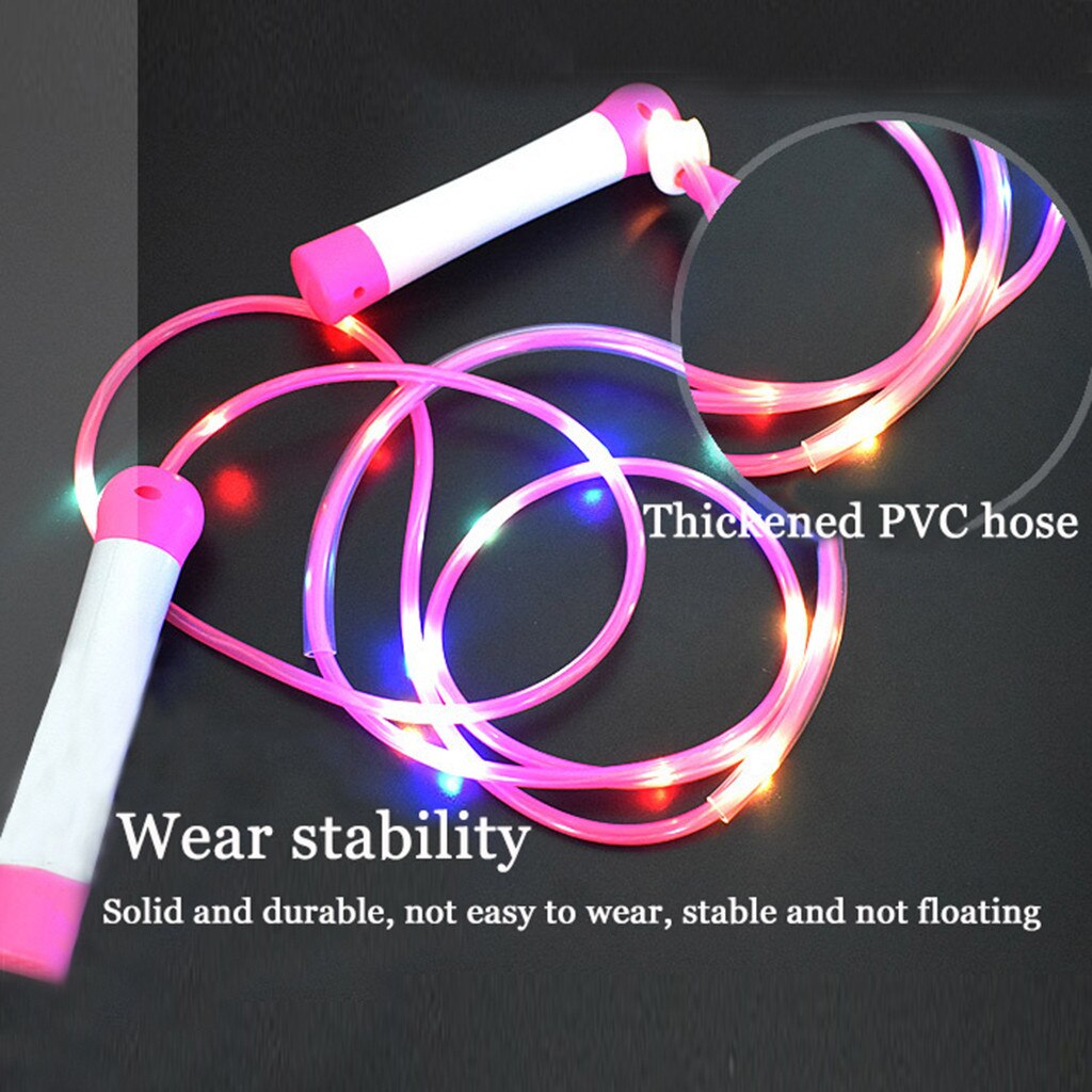 2.14 M Hot Selling Light Up Skipping Rope Multi Colour Glow Children Adults Fitness Outdoor Activity