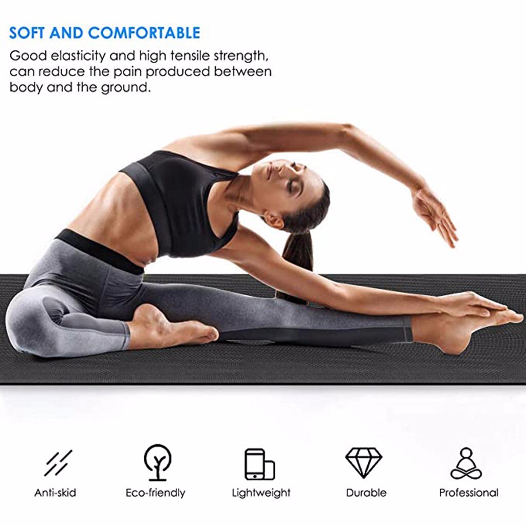 4mm Eva Thick Durable Yoga Mat Non-slip Exercise Fitness Pad Mat Outdoor Indoor Yoga Equipment Yoga Mat Women Sport Pad Mat #N