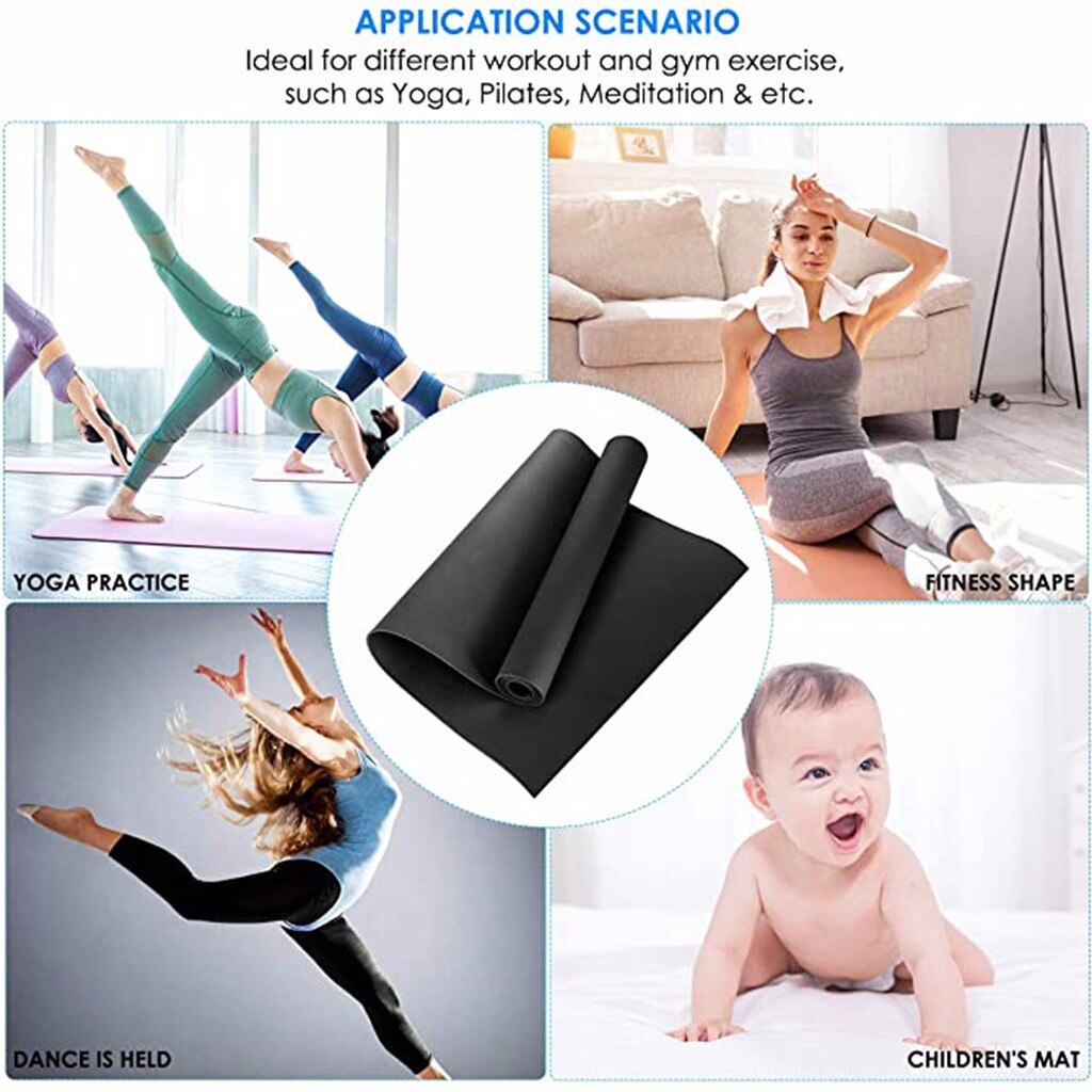 4mm Eva Thick Durable Yoga Mat Non-slip Exercise Fitness Pad Mat Outdoor Indoor Yoga Equipment Yoga Mat Women Sport Pad Mat #N