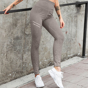 Fashion Women Stretch Running Fitness Yoga Pants Hot Stamping Tight High Waist Elasticity Sports Yoga Clothing