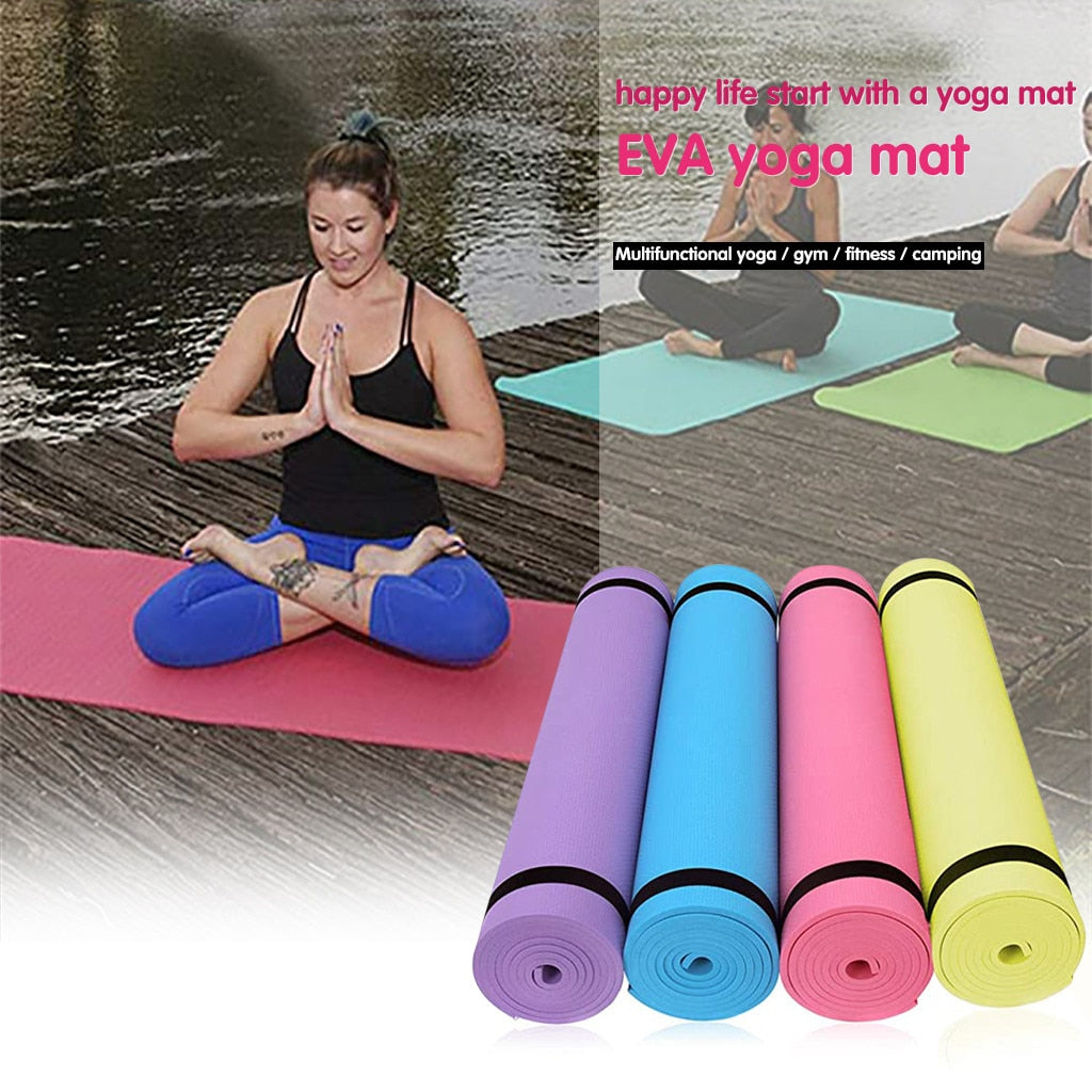 Senior 4mm Eva Thick Durable Yoga Mat Non-slip Exercise Fitness Pad Mat Outdoor Indoor Yoga Equipment Yoga Mat Yoga Esteras #Z