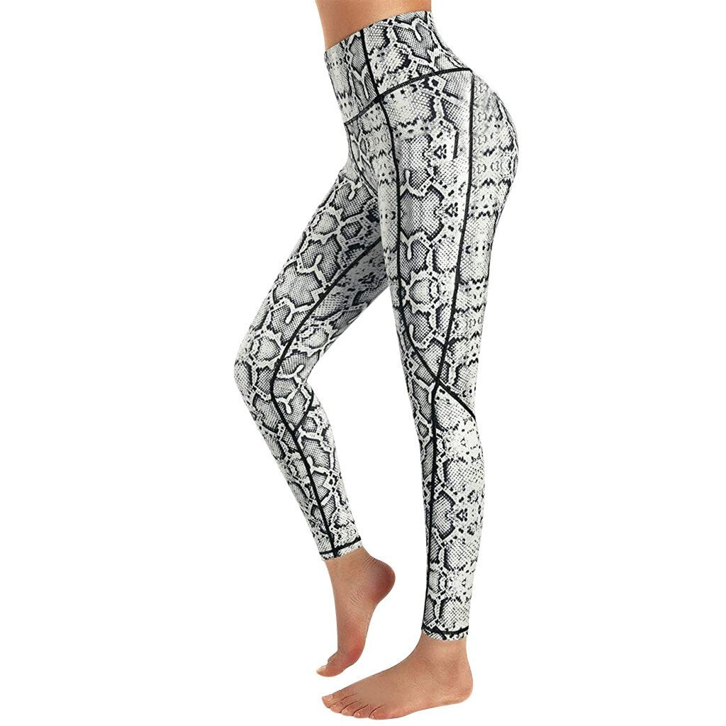 Women Fitness Pants Women's Corset Hip Lift Yoga Pants Pockets Leopard Print High Waist Workout Leggings Running Pants