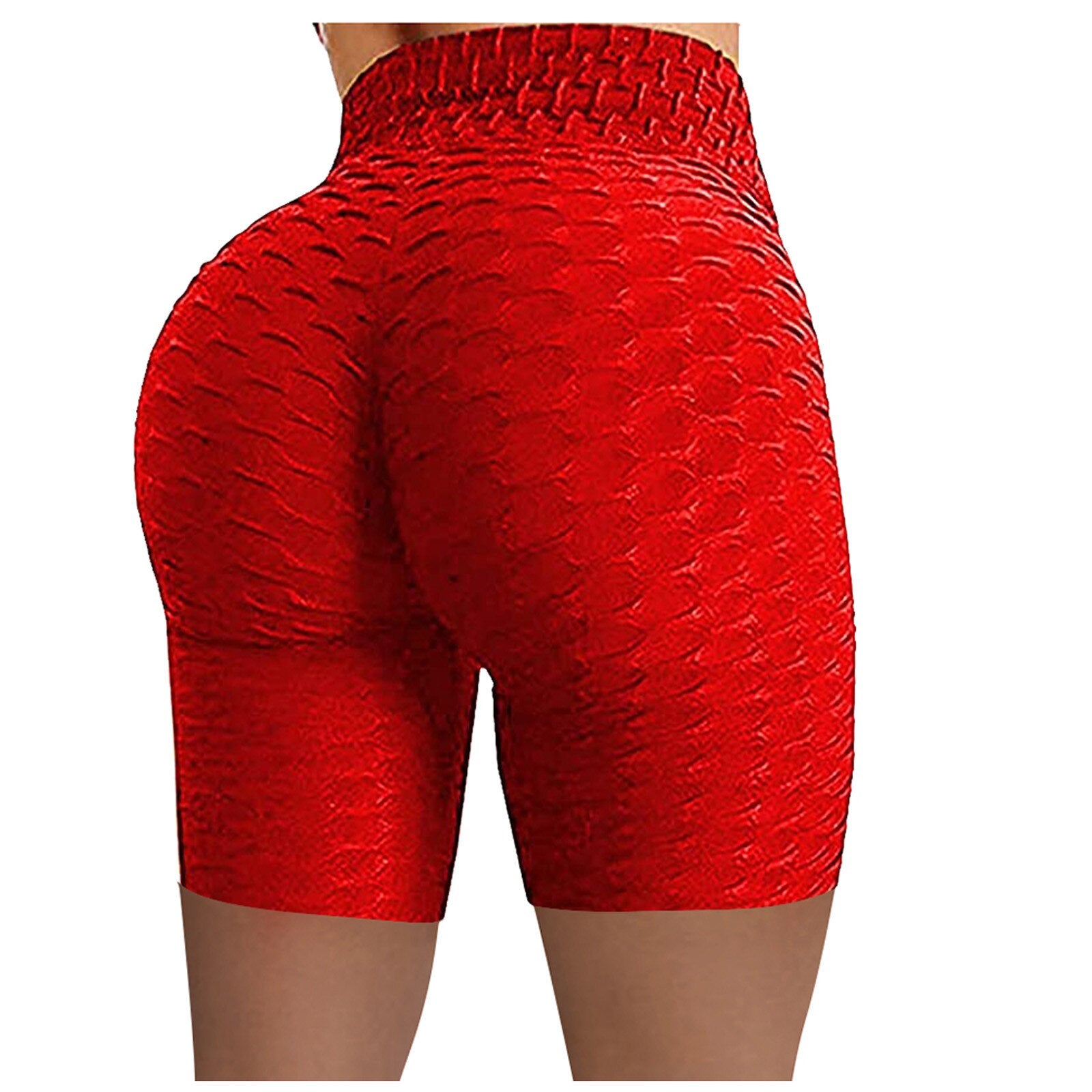 Women Plus Size Comfort Seamless Yoga Pants Biker Shorts Wrinkled High Waist Hip Stretch Running Fitness Yoga Pants