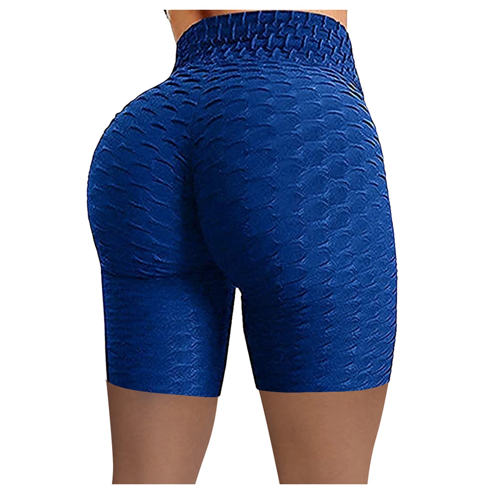 Women Plus Size Comfort Seamless Yoga Pants Biker Shorts Wrinkled High Waist Hip Stretch Running Fitness Yoga Pants