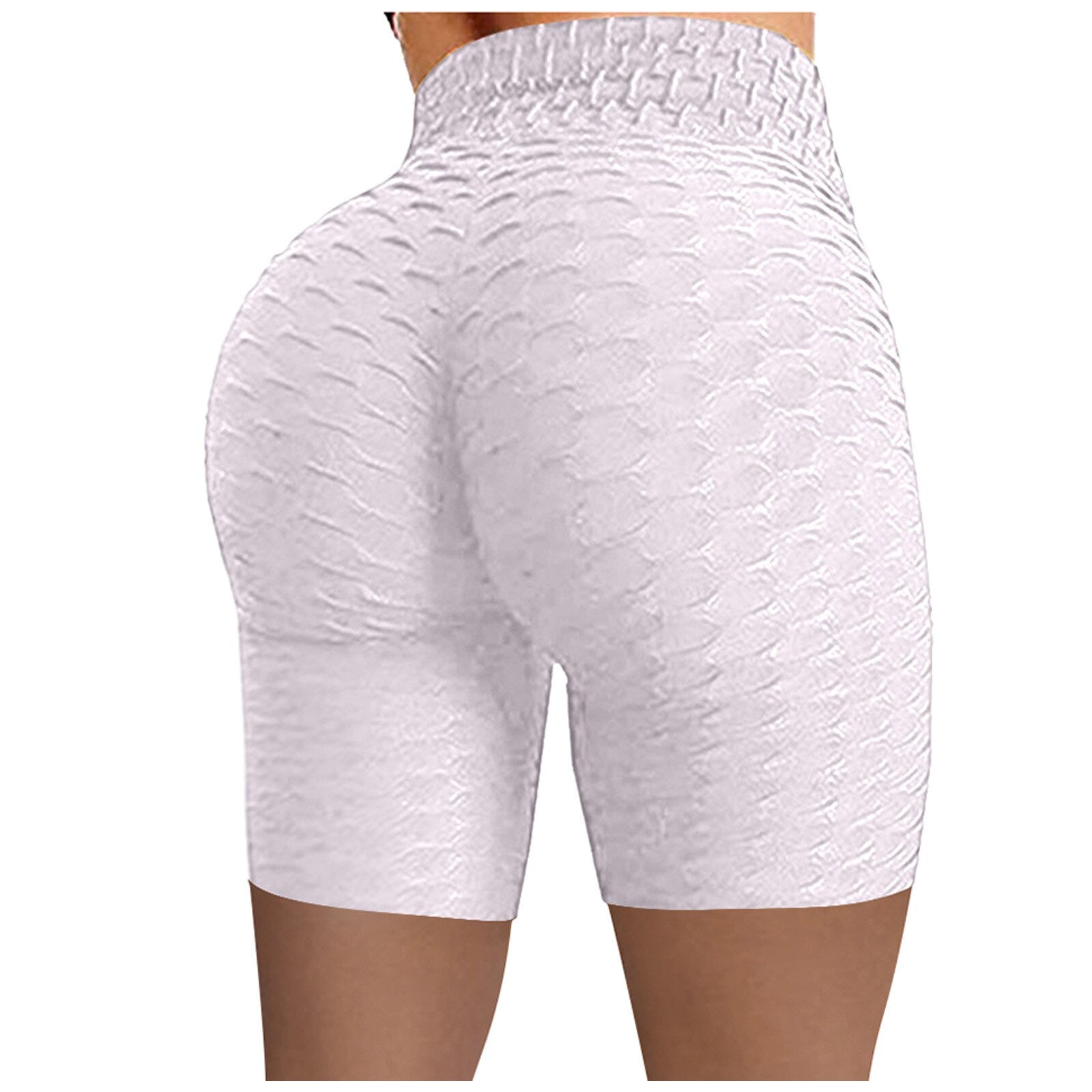 Women Plus Size Comfort Seamless Yoga Pants Biker Shorts Wrinkled High Waist Hip Stretch Running Fitness Yoga Pants