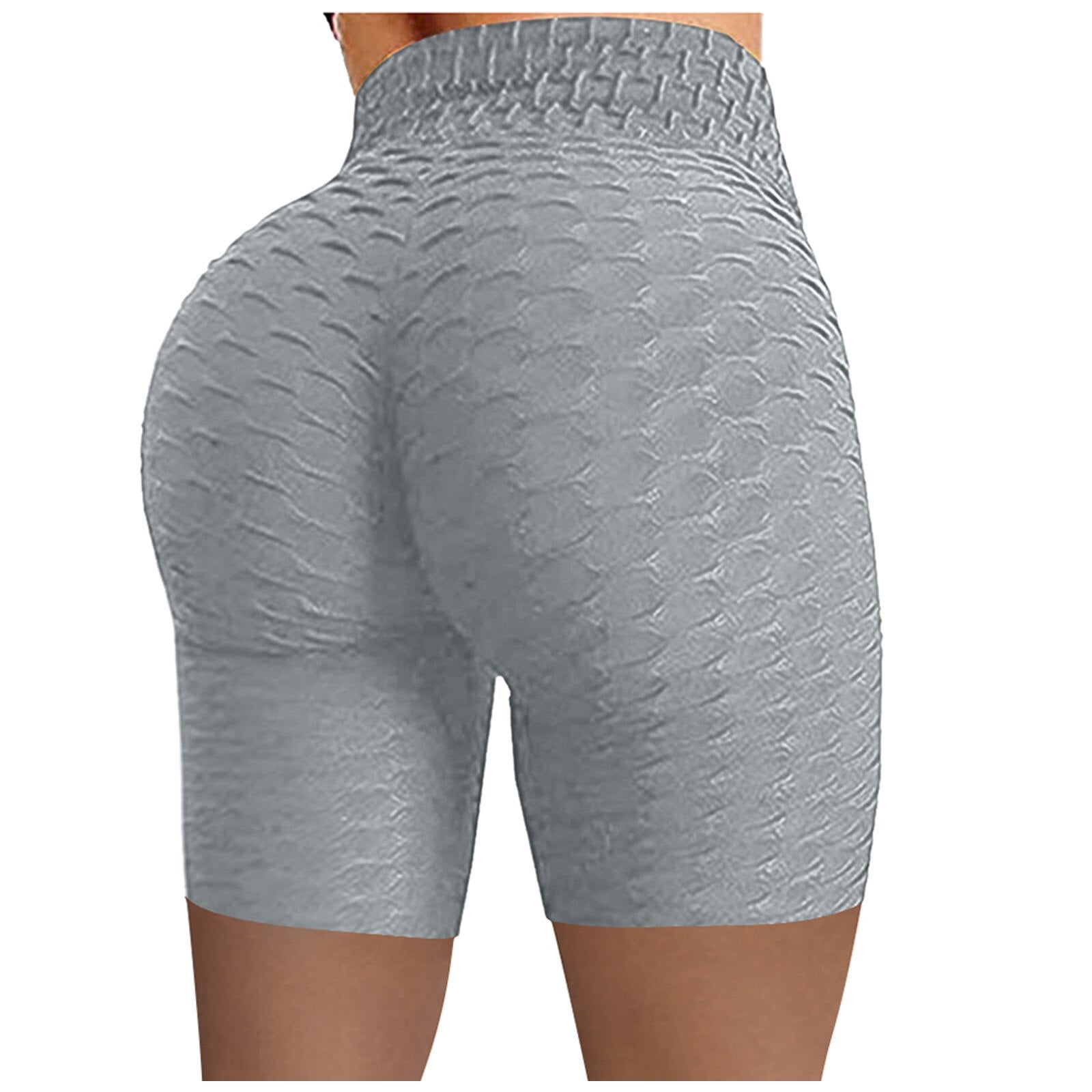 Women Plus Size Comfort Seamless Yoga Pants Biker Shorts Wrinkled High Waist Hip Stretch Running Fitness Yoga Pants