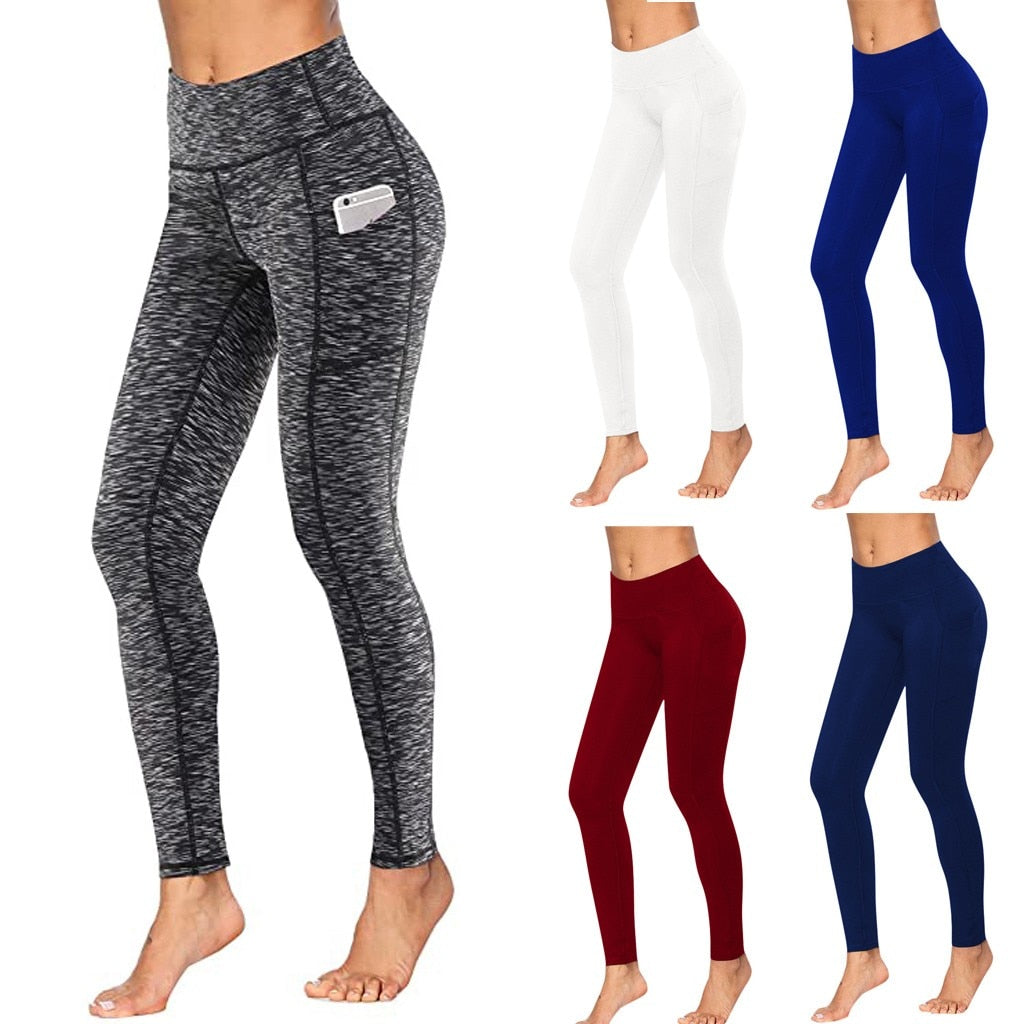 Women Workout Out Pocket Leggings Fitness Sports Gym Running Yoga Athletic Pants  breathable  comfortable and soft Dropshipping