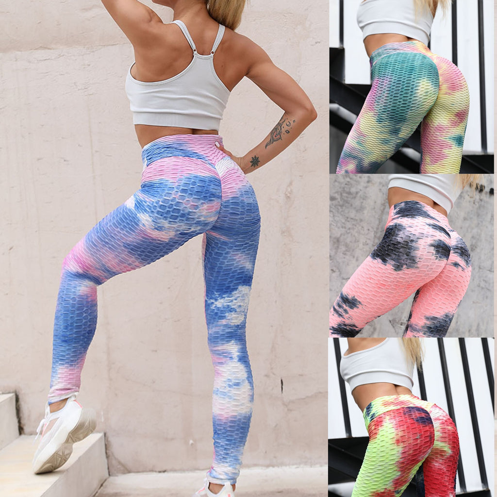 Women's Ink Yoga Tie-Dye  Pants Slim And Hip Lifting Exercise Bottom Pants breathable  comfortable and soft Tight design