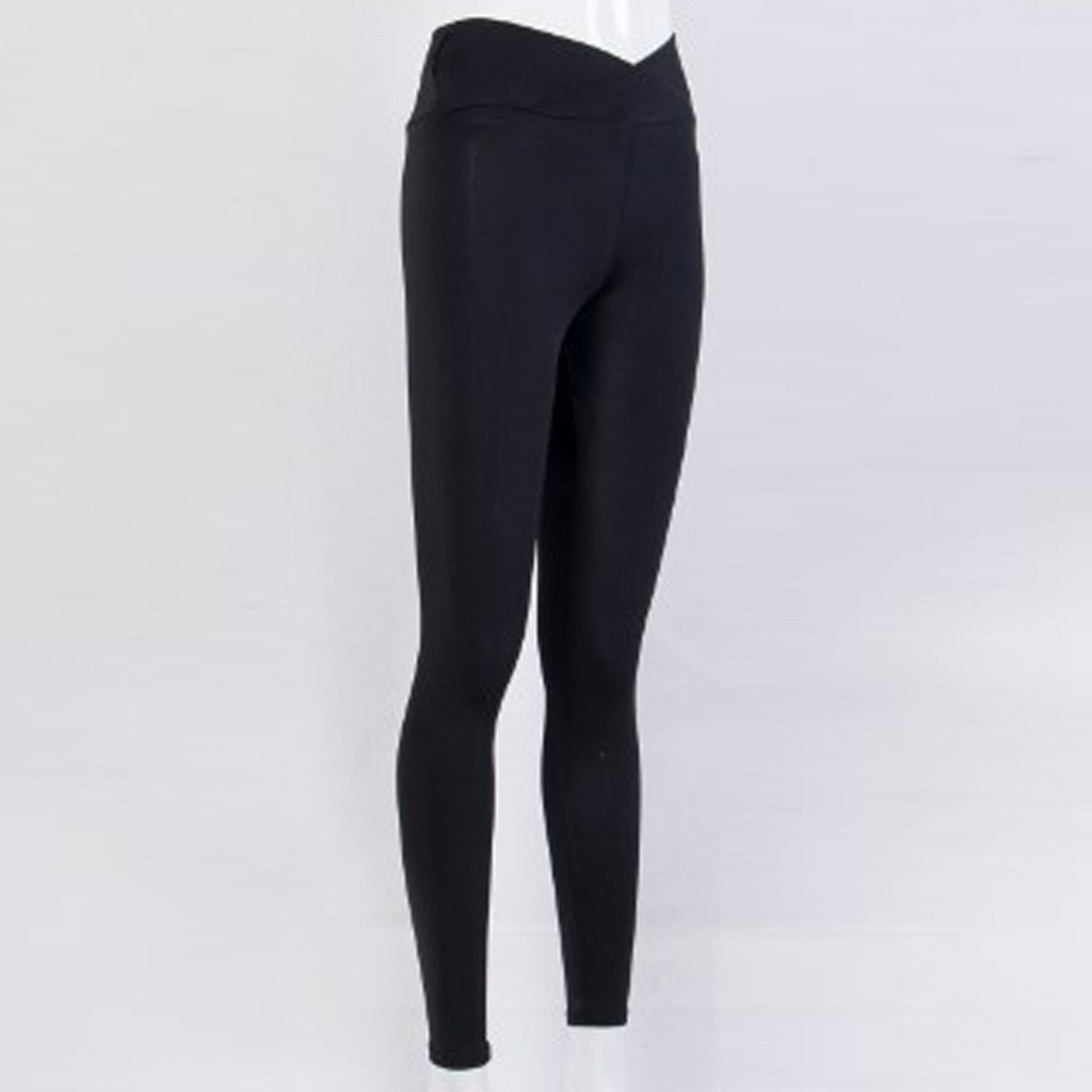 Women's Mid-waist Hip Stretch Underpants Running Fitness Yoga Pure-color Fast-drying Tight Fitness Running Yoga Pants