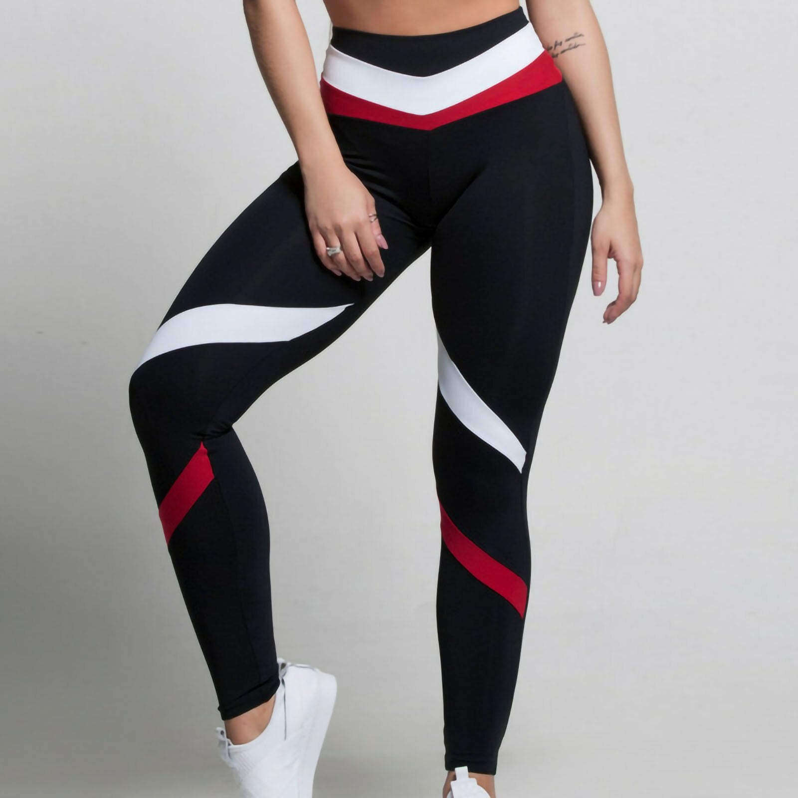 Women's Mixed Color Unexpected Net Red Print Stretch Yoga Pants Dance High Waist Pencil Pants Women Leggings Sport Pants