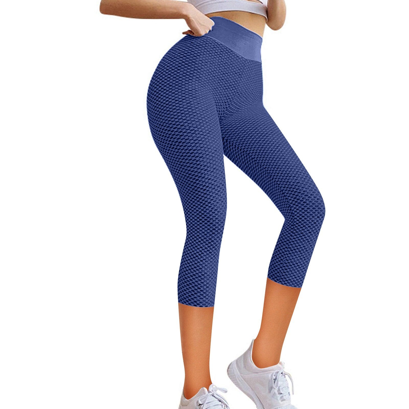 Women's Solid Color Stretch Yoga Casual High Waist Tights Push Up Running Women Fitness Leggings Pockets Active Pants