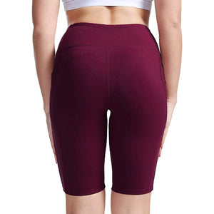 Women's Women Fitness With Pocket Yoga Pants High Waist Yoga Short Abdomen Control Training Running Yoga Pants