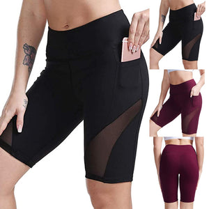 Women's Women Fitness With Pocket Yoga Pants High Waist Yoga Short Abdomen Control Training Running Yoga Pants