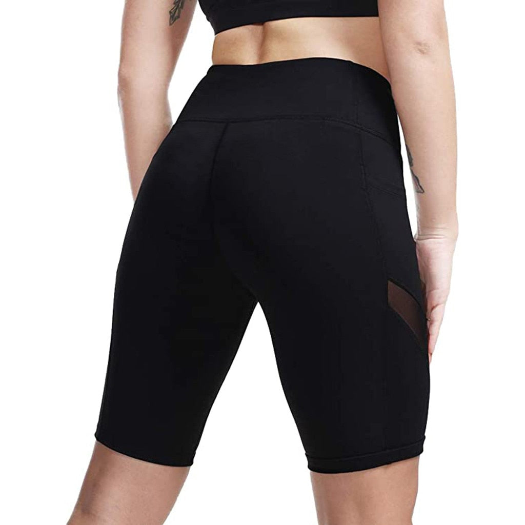 Women's Women Fitness With Pocket Yoga Pants High Waist Yoga Short Abdomen Control Training Running Yoga Pants