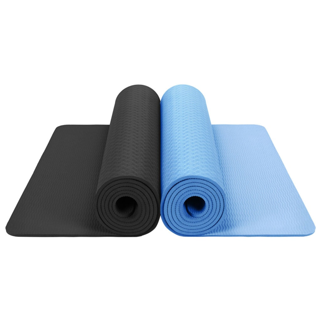 Yoga Mat Fitness Gym Cushion Pad 6mm Non-slip Elastic Band Mat Bag for Indoor Pilates Exercise Body Building Weight Sports