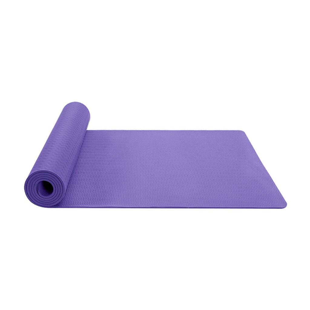 Yoga Mat Fitness Gym Cushion Pad 6mm Non-slip Elastic Band Mat Bag for Indoor Pilates Exercise Body Building Weight Sports