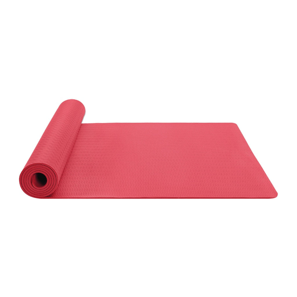 Yoga Mat Fitness Gym Cushion Pad 6mm Non-slip Elastic Band Mat Bag for Indoor Pilates Exercise Body Building Weight Sports