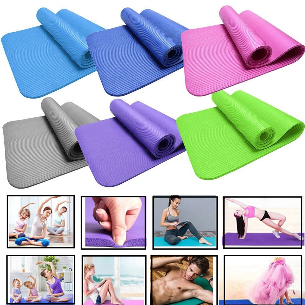 Yoga Mat Non-Slip Fitness Exercise Workout Yoga Mattress Camping Picnic Mat Baby Kids Crawl Pad 183 x 60 x 1cm